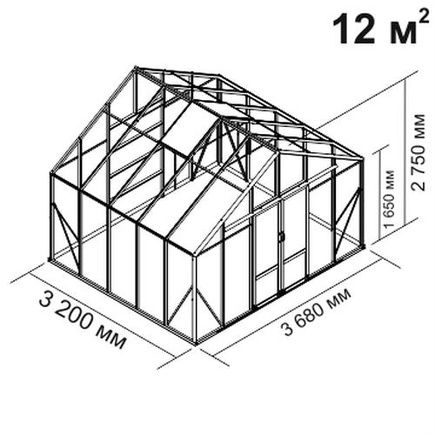 Теплица botanik maximum под стекло, 3,6х3,2